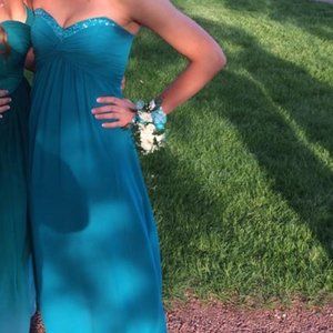 Blue Floor Length Dress